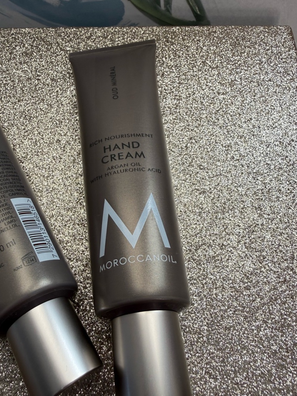 *NEW*3.4 oz* Moroccanoil Hand Cream in Taupe and Cream Accents